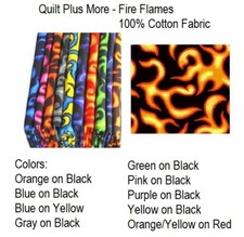 BTY Camp Fire Flames MDG 100 Cotton Fabric - PICK Color