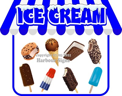 Ice Cream DECAL (Choose Your Size + Color) Food Truck Concession Vinyl Sticker