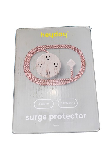 Heyday Surge Protector 3 Outlets 2 USB Ports 6 FT Cord BRAND NEW - 第 1/2 張圖片