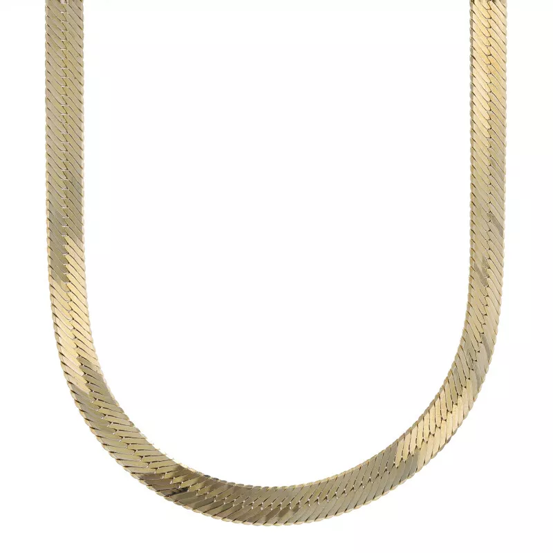 Yellow Gold Herringbone Chain Necklace 17 3 4