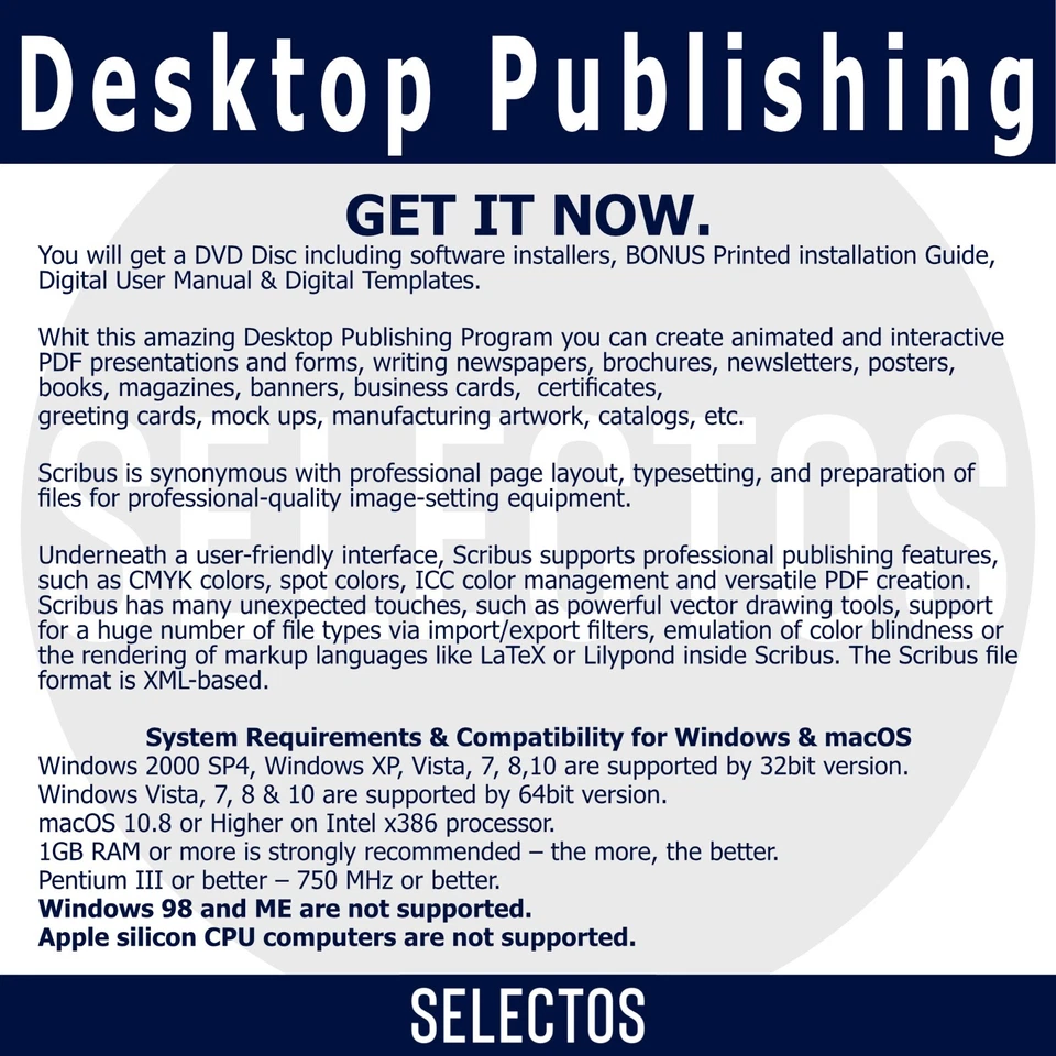 Desktop Publishing DVD Windows & mac Scribus make Cards Banners Brochures a more - Image 2 of 4