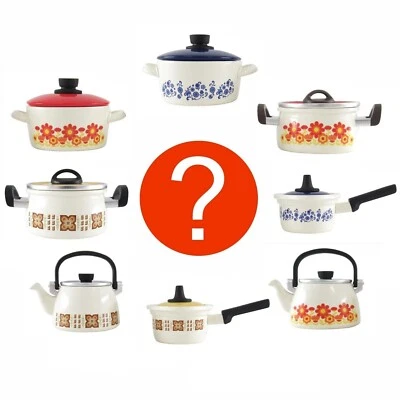 TAKARA TOMY ARTS Blind Box 60s 70s Retro Orange Flowers Pot Pan Teapot Miniature 1 Random Figure