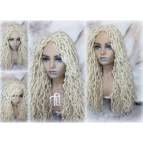 Nu Locs Distressed Soft Locs Platinum Blonde Braided Wig Gypsy Bohemian Dread - Picture 6 of 10