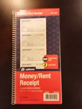 Adams Money & Rent Receipt Book, 2-Part Carbonless 200 Sets, 4 Receipts per Page