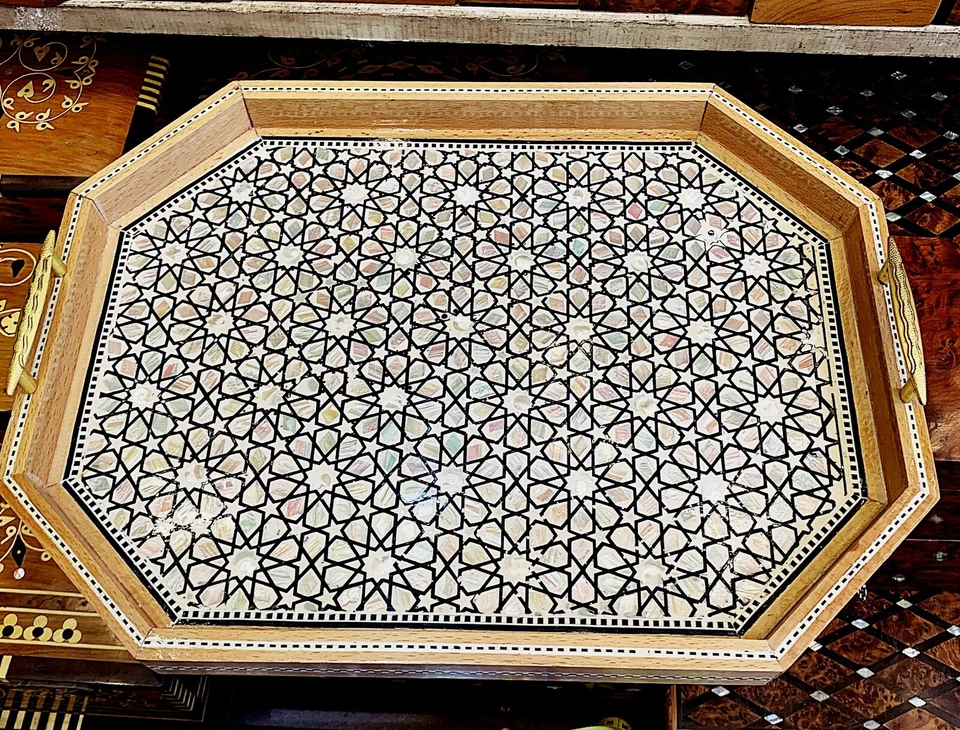 Persian Rare Wooden Bear Plate Serving Tray Tea Food Server Dishes Handmade Gift - Image 2 of 4