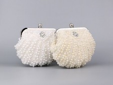 Beaded Pearl Shell Women Evening Bag Wedding Party Clutch Purse Pouch Handbag