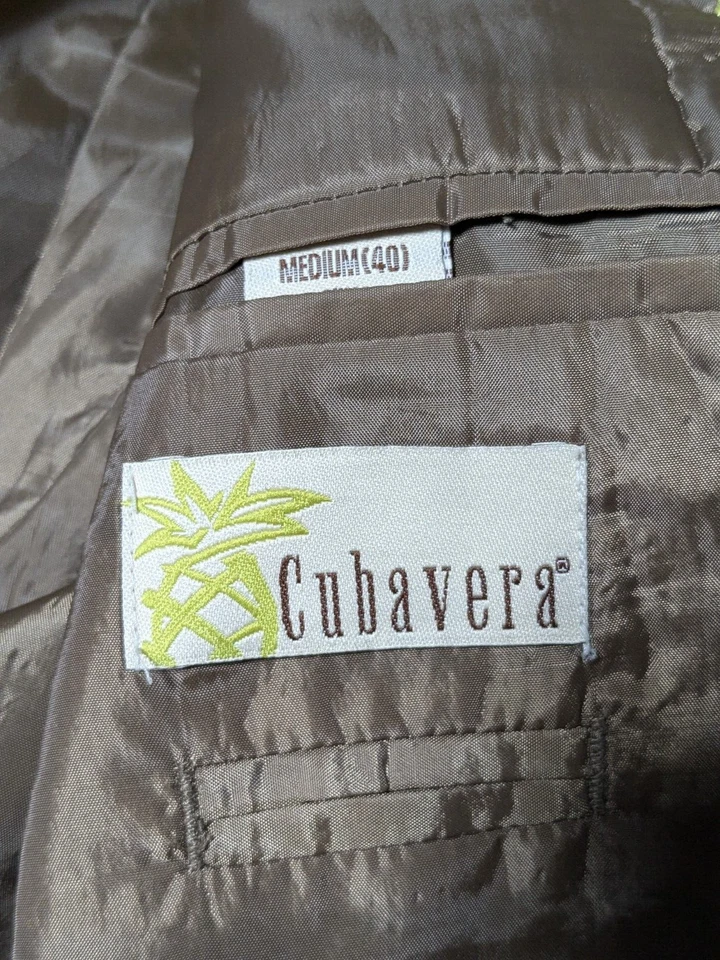 Chaqueta Blazer CUBAVERA Hombre Mediana (40) Marrón LINO Forrada con Rayón Foto 4 de 4