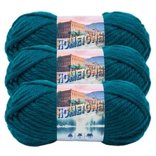 (3 Pack) Lion Brand Yarn 135-175E Hometown Bulky Yarn, Montpelier Peacock