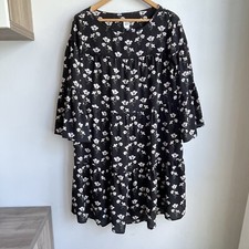 GAP Black Floral Dress Wide Sleeves Women’s size Small