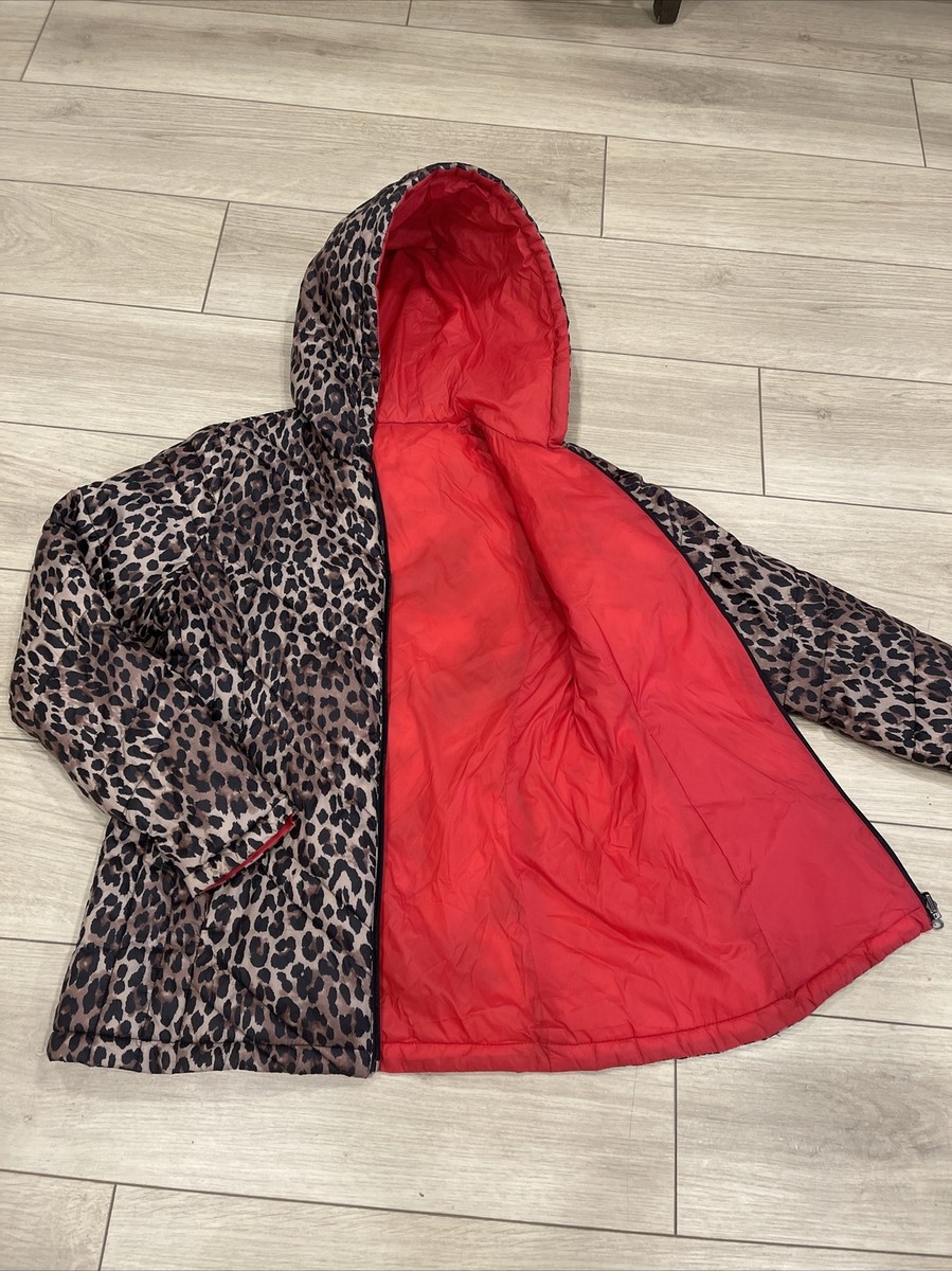 Womens Winter Jacket Cheetah Print, Red Inside | eBay