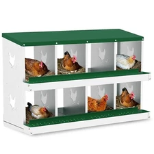 6/8/10 Holes Chicken Nesting Boxes Coop Metal Chicken Egg Laying Box Red &Green