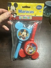  NEW Disney Mickey Mouse Maracas Rattle Toy Donald Duck 2 Piece Instrument Part