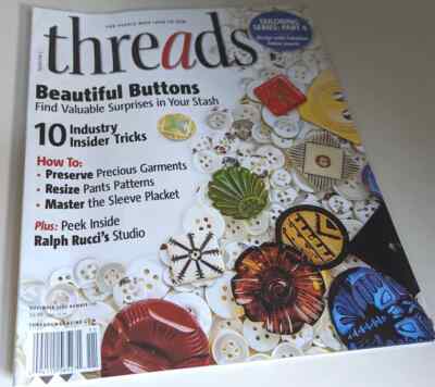 RARE -Threads Magazine For People Who Love to Sew -  November 2008 Number 139