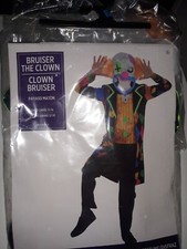 Clown Costume Bruiser The Clown Costume Set with Mask Boys Child Large 12-14 NEW