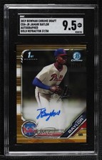 2019 Bowman Draft Gold Refractor 37/50 Jamari Baylor SGC 9.5 Mint+ Auto 0h28