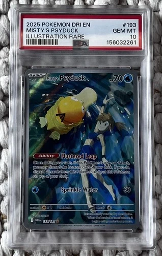 Pokémon TCG Misty's Psyduck 193/182 Destined Rivals Illustration Rare PSA 10
