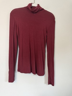 Max Mara Leisure Maroon Stretchy Turtleneck Lightweight Sz XS NEW