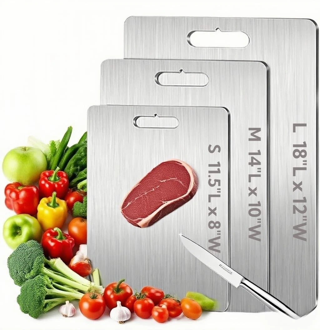 Titanium Cutting Board Pure Cutting Board for Kitchen Food-Grade Chopping Boa...