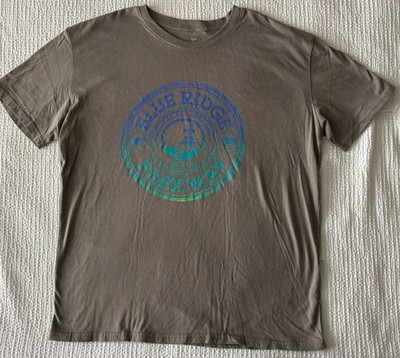 Blue Ridge Parkway Mens XL T-shirt National Park Gray Hiking America USA EUC