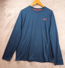 North Face Flashdry Long Sleeve T-Shirt Mens XL Blue Casual Base Layer