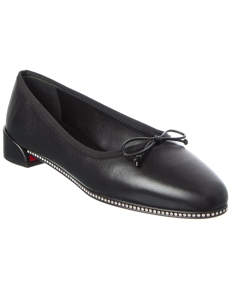 Bailarina plana Christian Louboutin Sweetie de cuero con pedrería para mujer