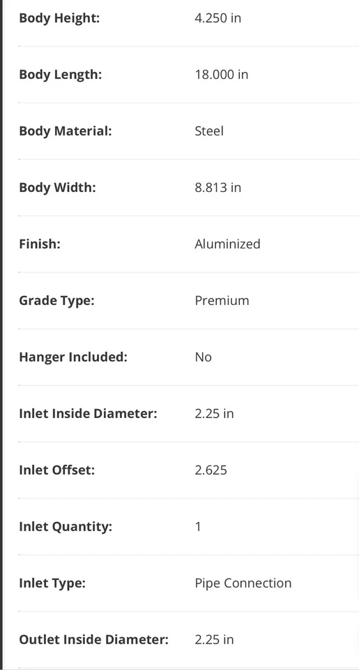 SILENCIADOR UNIVERSAL WALKER SOUND FX 2,5 entradas 2,25 salidas parte # 18113 Foto 2 de 3