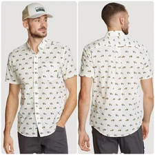 Eddie Bauer Jeep Novelty Print Baja Button Up Size 2XL Cotton Casual Beach