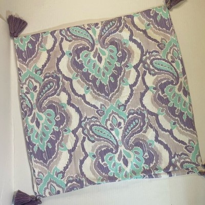 Pottery Barn Kids 2 Euro Shams Pillow Covers Purple Turquoise Paisley 26 X 26