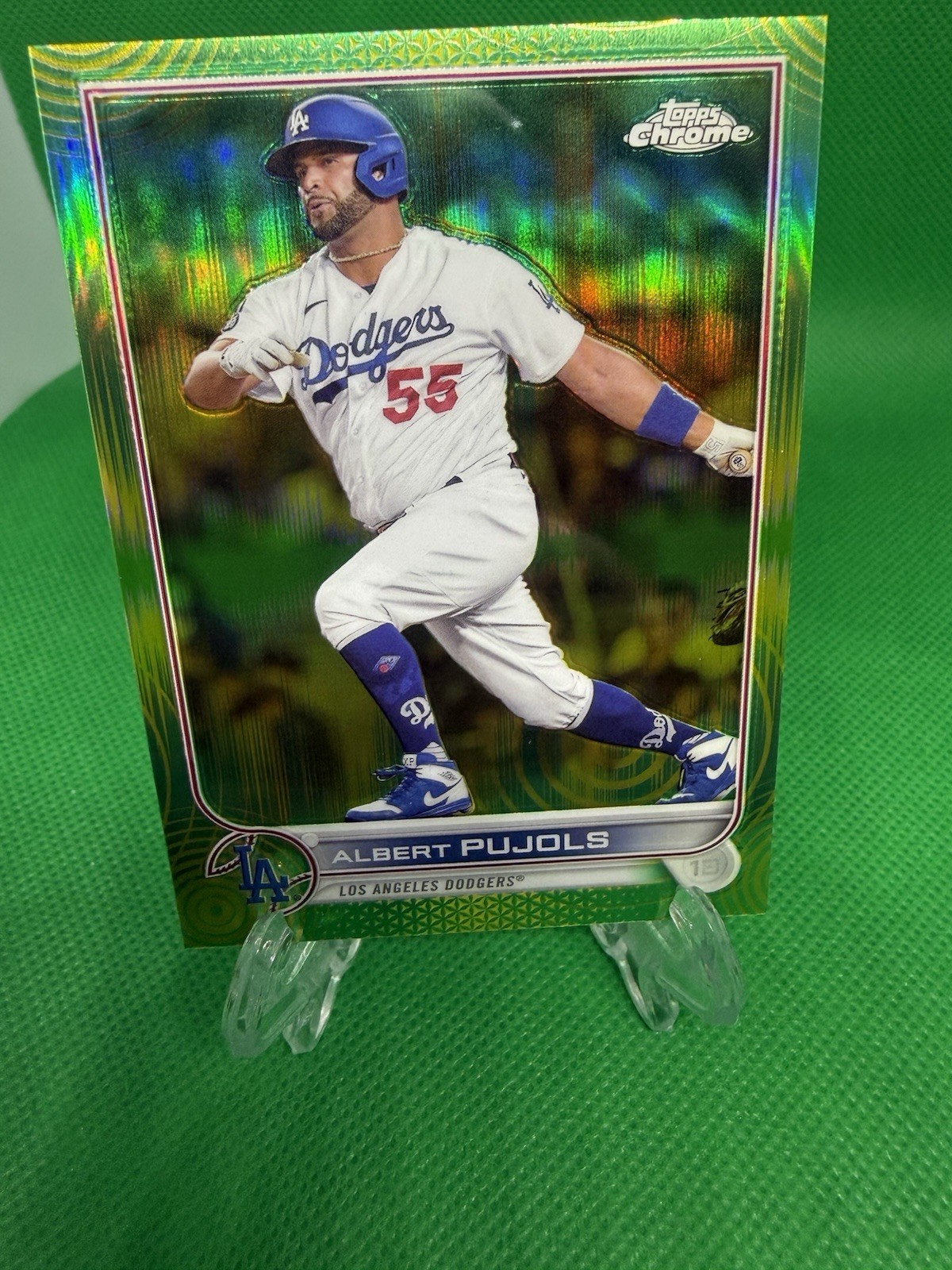 2022 Topps Chrome Green Refractors #84 Albert Pujols DODGERS 34/99