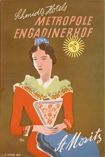 π¨π Hotel St. Moritz Poster - 1930s Vintage Style 24x36” - Hi-Resπ Print - π¨π Hotel St. Moritz Poster - 1930s Vintage Style 24x36” - Hi-Resπ Print -