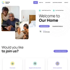 Nursing Home Websites Design for Sale with Free VPS Web Hosting