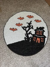 x1 Cynthia Rowley NEW!!! HALLOWEEN BLACK Haunted House Bats Placemat LUX CHARGER