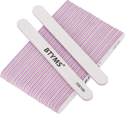 25Pcs Nail Files 100/180 Grit Double Sided Emery Board Nail Buffering Files for