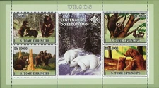 Bears Stamp Wild Animal Mammal Souvenir Sheet MNH #3040-3043