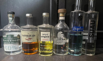 Gin Tasting Sammlung 12 Anbruchflaschen Suau, Tanqueray, Ungava, Jinzu, Siegfrid