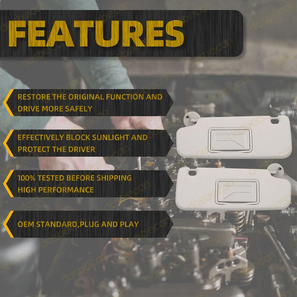 2Pcs Left & Right Side Sun Visor For Chevrolet Sonic 2012-2016 1.4L 1.6L 1.8L Foto 3 de 4