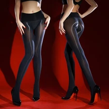 100D Oil Glossy Seamless Velvet Pantyhose Shaping Tights Nylon Stockings 220lbs