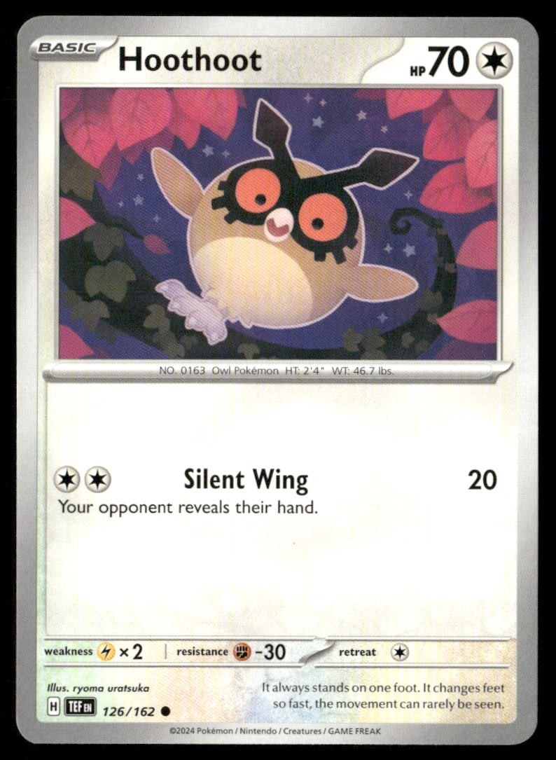 Hoothoot Temporal Forces 126/162 Common Pokemon Near Mint