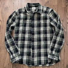 Flint and Tinder Crossback Flannel Work Shirt Men's Large Plead Heavy Cotton EUC