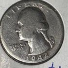 1942-D Washington Quarter 25C Silver 0.9 Circulated Denver Business Strike