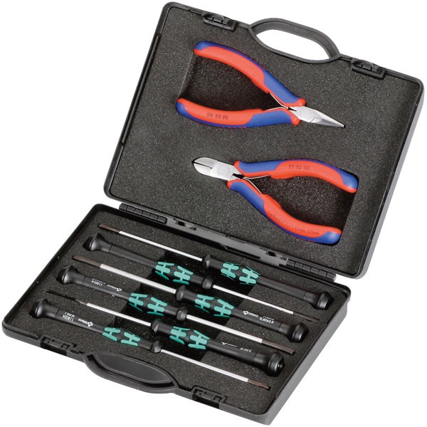 KNIPEX Case 8 Parts 215 mm, 00 20 18 | For Electronics Pliers with Tools for Work on Electronic Components - Image 2