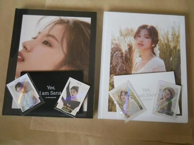 TWICE Yes I am Sana 1st Photobook White Black Postcard Photocards Full Set VG