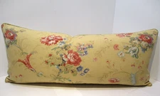 French Country, Floral, Romantic, Pillow Cover, Braid Trim, 32"x14", Cotton, New
