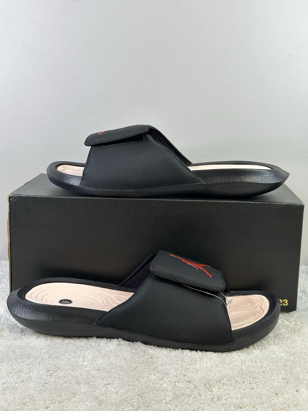 Jordan Hydro 6 Slides Nero University Rosso 881473 005 Uomo Taglia 12