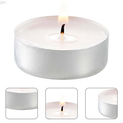 10pcs White Unscented Mini Tea Light Candles, 2.5 Hour Smokeless Dripless Bulk