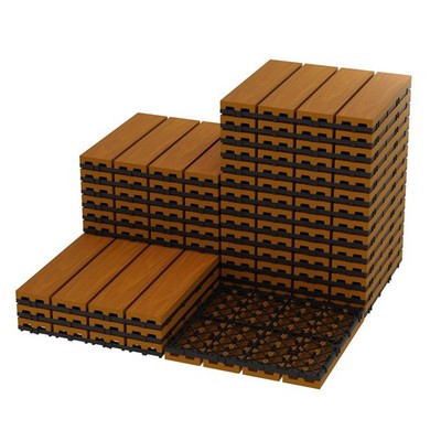 WPC Terrassenfliesen 30x30cm Holzfliesen Balkonfliesen Garten 9/27st Klickfliese
