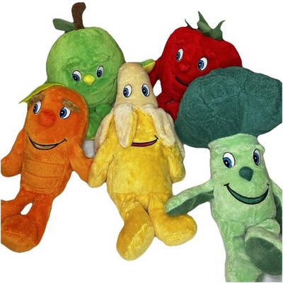 #ad 5 Lidl Plushies Stuffed Animals Soft Toys Gr Apple Tomato Carrot Banana Broccoli $46.00