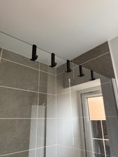 5 Black Double Sided Towel Hooks