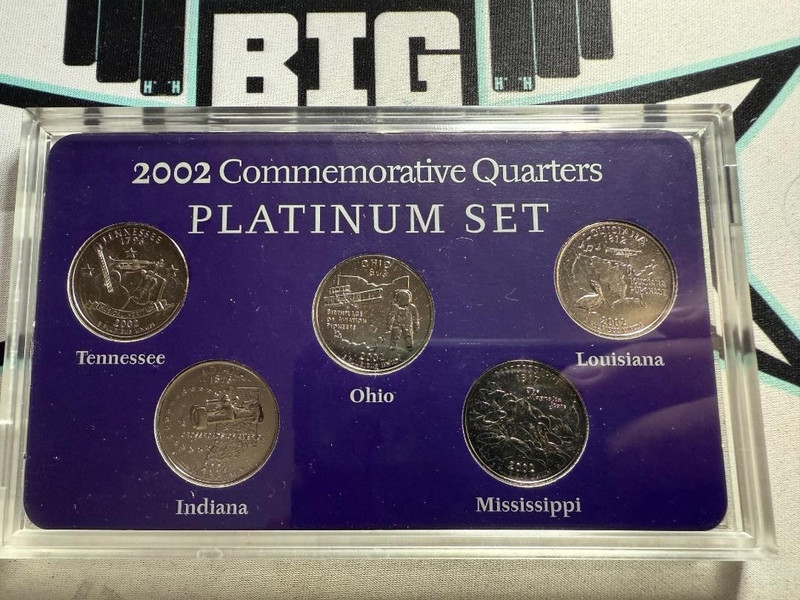 “2002 Commemorative State Quarters Platinum Edition – (TN, ID, OH, LA, MS)”