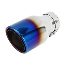 Double Wall Slant Exhaust Tip Clamp Rear Tailpipe Car Clamp on Burnt Blue